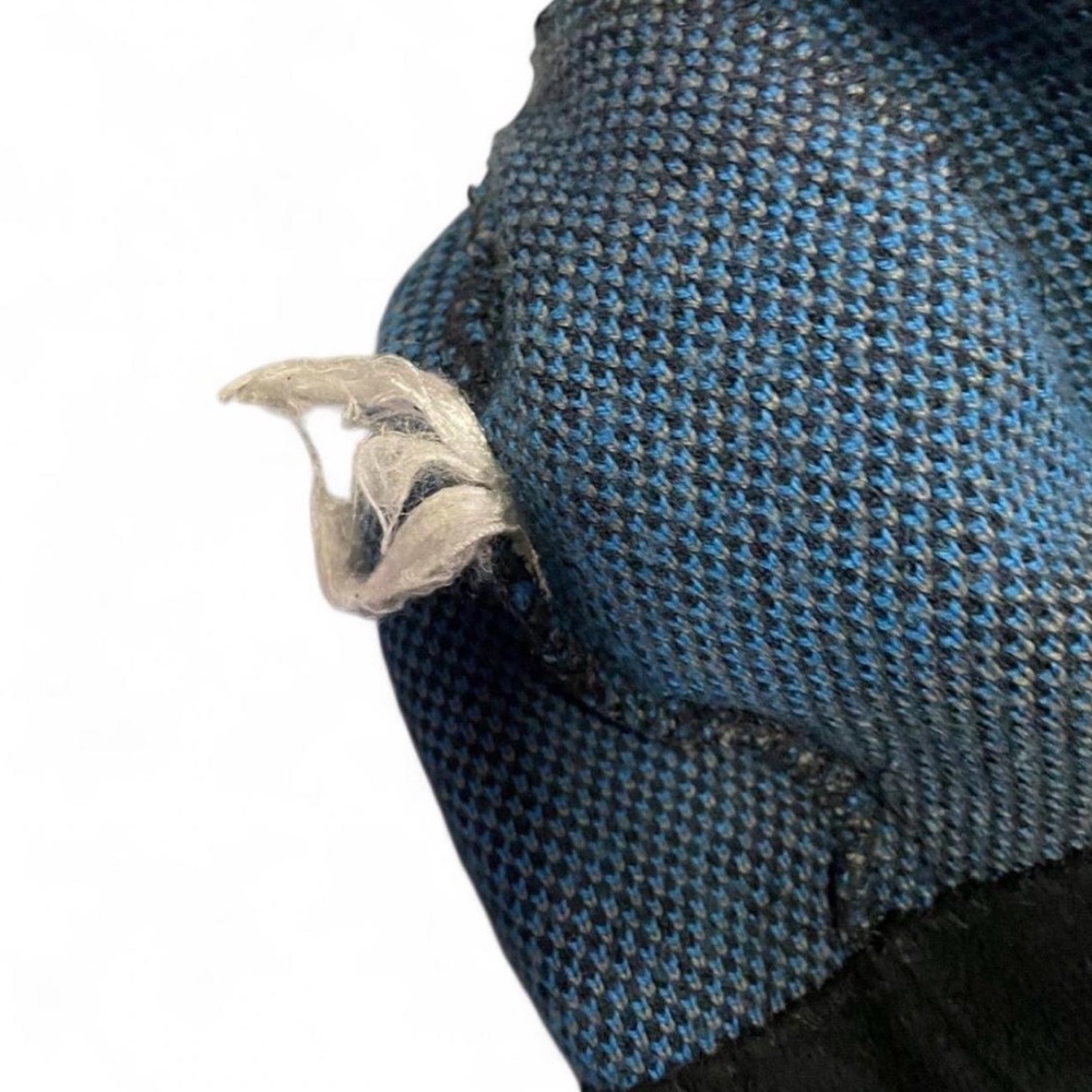 Blue Plaid Knit Beanie, Winter Skull Cap Hat — One Size - Picture 2 of 2